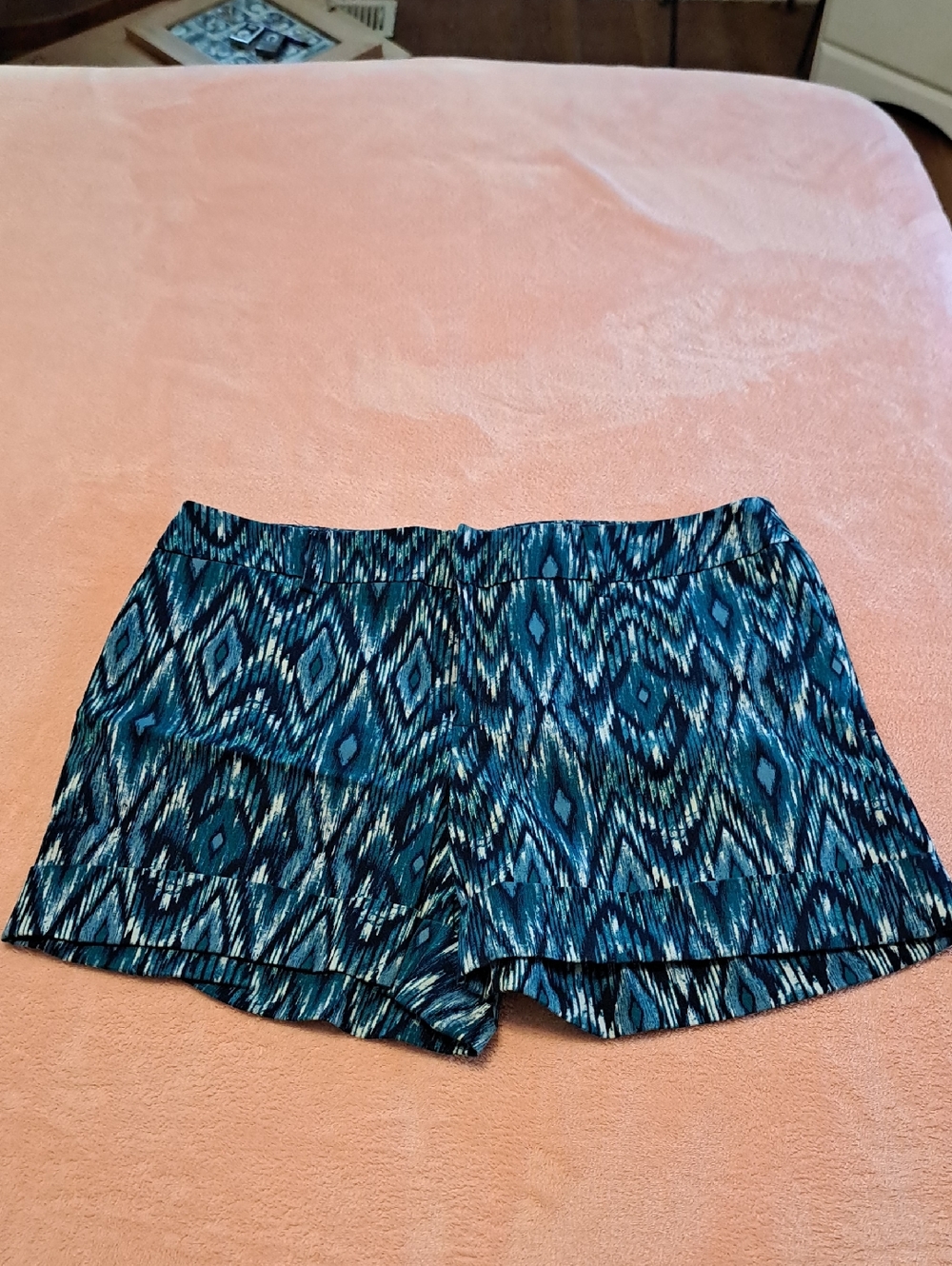 Women’s Teal Patterned  Shorts